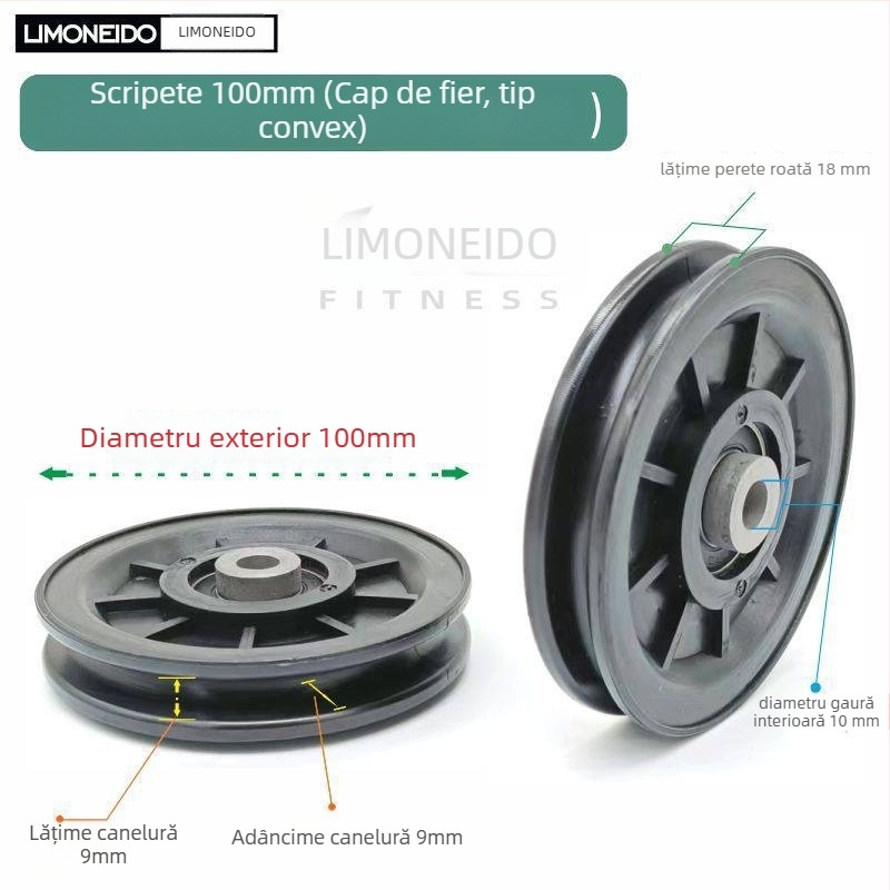Polie din nylon pentru echipament de fitness, diametru exterior 50/70/90/95/100/105/115 mm