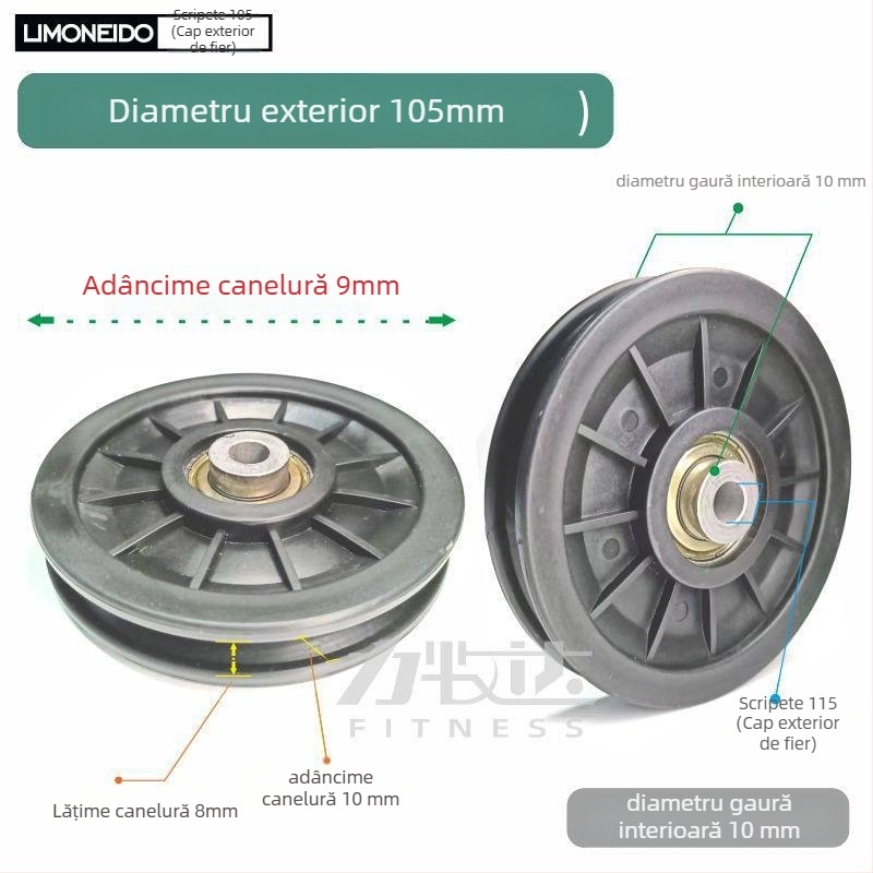 Polie din nylon pentru echipament de fitness, diametru exterior 50/70/90/95/100/105/115 mm