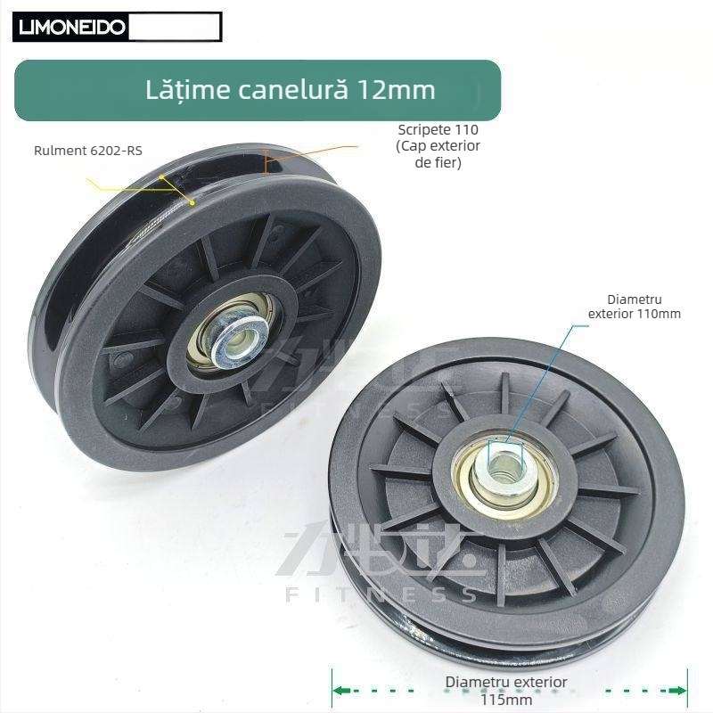 Polie din nylon pentru echipament de fitness, diametru exterior 50/70/90/95/100/105/115 mm
