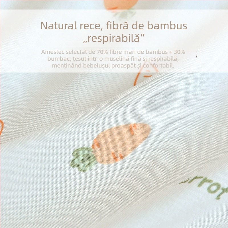 Swaddle de vară pentru nou-născuți, pătură din țesătură de gază din fibre de bambus, un singur strat
