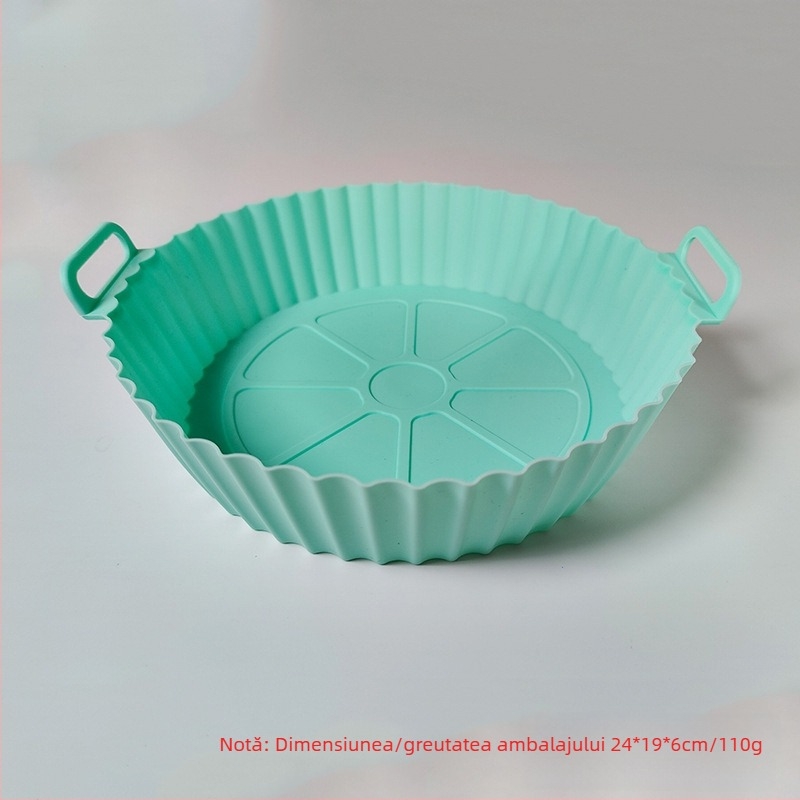 Covor din silicon pliabil pentru friteuză cu aer și tavă de copt, grosime îmbunătățită, accesoriu de bucătărie