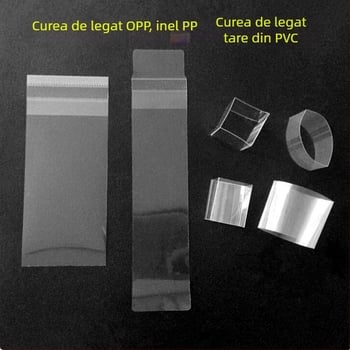Legături din plastic OPP, bandă de film transparentă autoadezivă, pachet cu 500 de bucăți