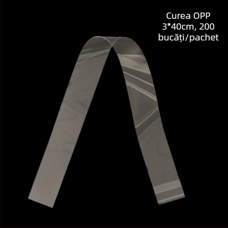 Legături din plastic OPP, bandă de film transparentă autoadezivă, pachet cu 500 de bucăți