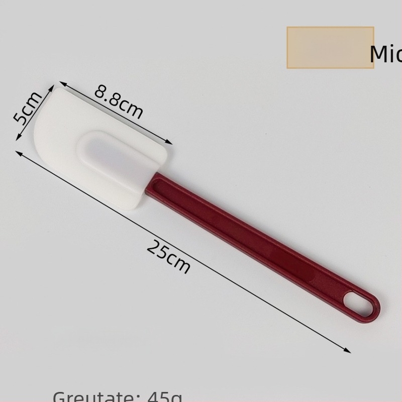 Spatula din silicon cu mâner integrat din PP, rezistentă la temperaturi, semi-transparentă, pentru cremă, înghețată și coacerea prăjiturilor.