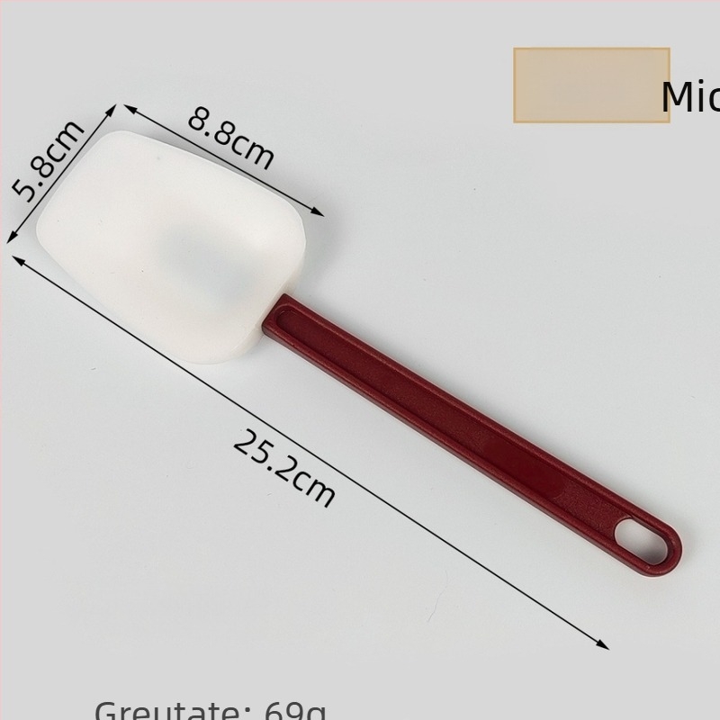 Spatula din silicon cu mâner integrat din PP, rezistentă la temperaturi, semi-transparentă, pentru cremă, înghețată și coacerea prăjiturilor.