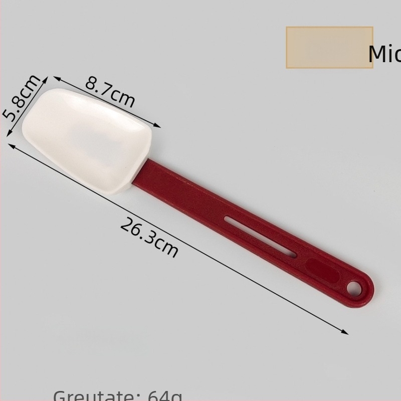 Spatula din silicon cu mâner integrat din PP, rezistentă la temperaturi, semi-transparentă, pentru cremă, înghețată și coacerea prăjiturilor.