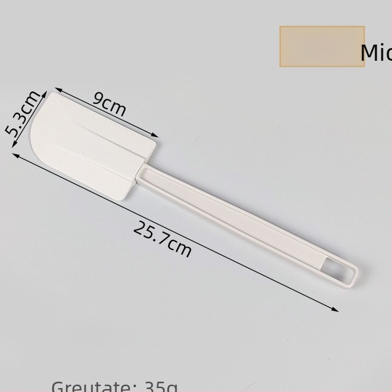 Spatula din silicon cu mâner integrat din PP, rezistentă la temperaturi, semi-transparentă, pentru cremă, înghețată și coacerea prăjiturilor.