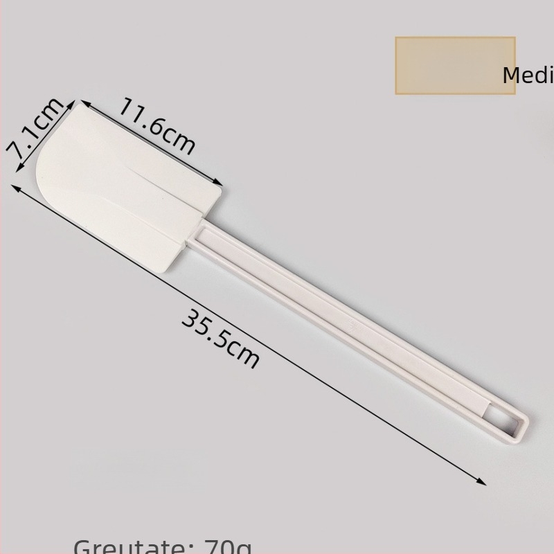Spatula din silicon cu mâner integrat din PP, rezistentă la temperaturi, semi-transparentă, pentru cremă, înghețată și coacerea prăjiturilor.