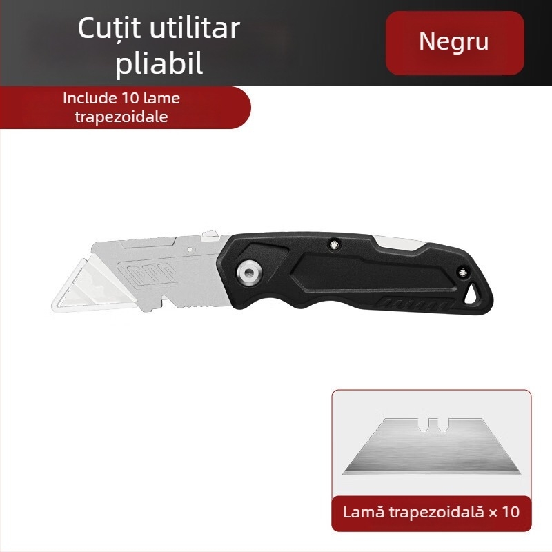 Cuțit universal din aliaj, pliabil, pentru tapet, dezizolarea cablurilor, tăietor de hârtie.