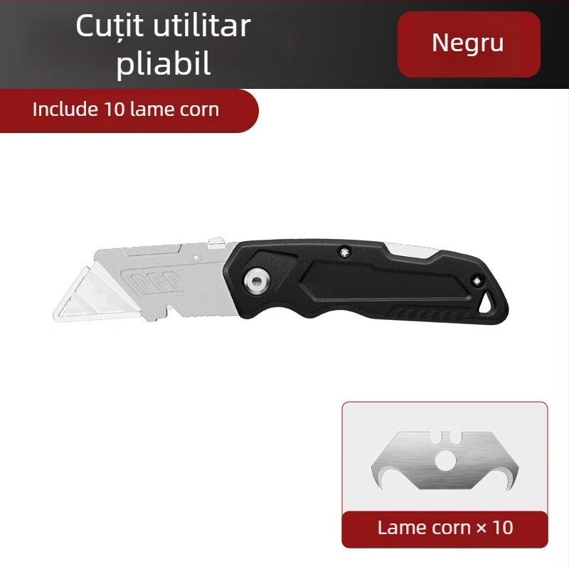 Cuțit universal din aliaj, pliabil, pentru tapet, dezizolarea cablurilor, tăietor de hârtie.