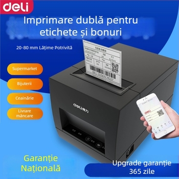 Deli DL-886BS imprimantă de coduri de bare pentru etichete termice cu coduri QR