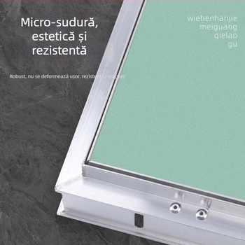 Portă de inspecție din aliaj de aluminiu pentru gips-carton, cu mecanism apăsare-tras, acces rezistent la umezeală la țevi pentru tavan și perete
