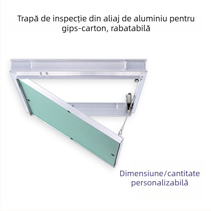 Portă de inspecție din aliaj de aluminiu pentru gips-carton, cu mecanism apăsare-tras, acces rezistent la umezeală la țevi pentru tavan și perete