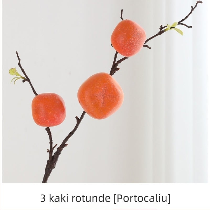 Aranjament floral artificial cu 7 kaki pentru decorul casei