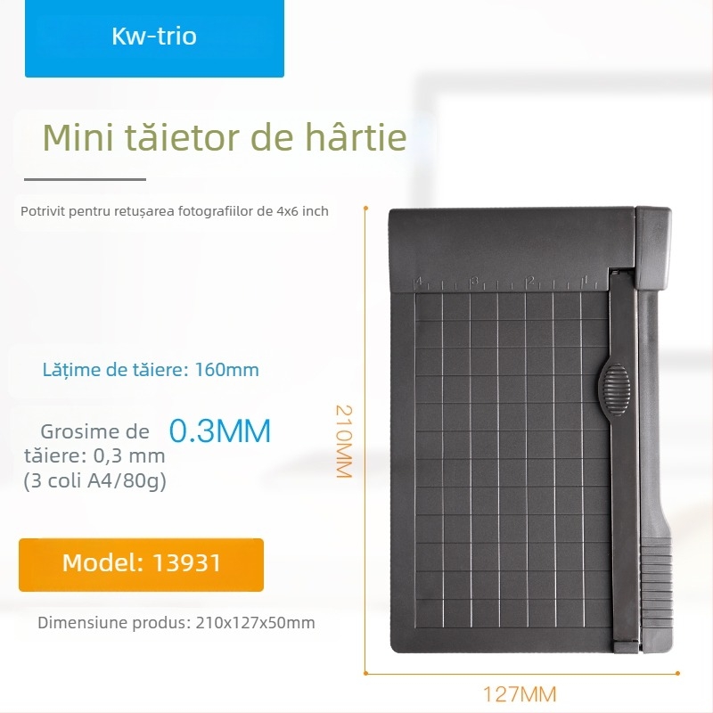 Tăietor compact pentru fotografii și carduri de vizită, tăietor portabil de hârtie, mic utilaj de tăiere