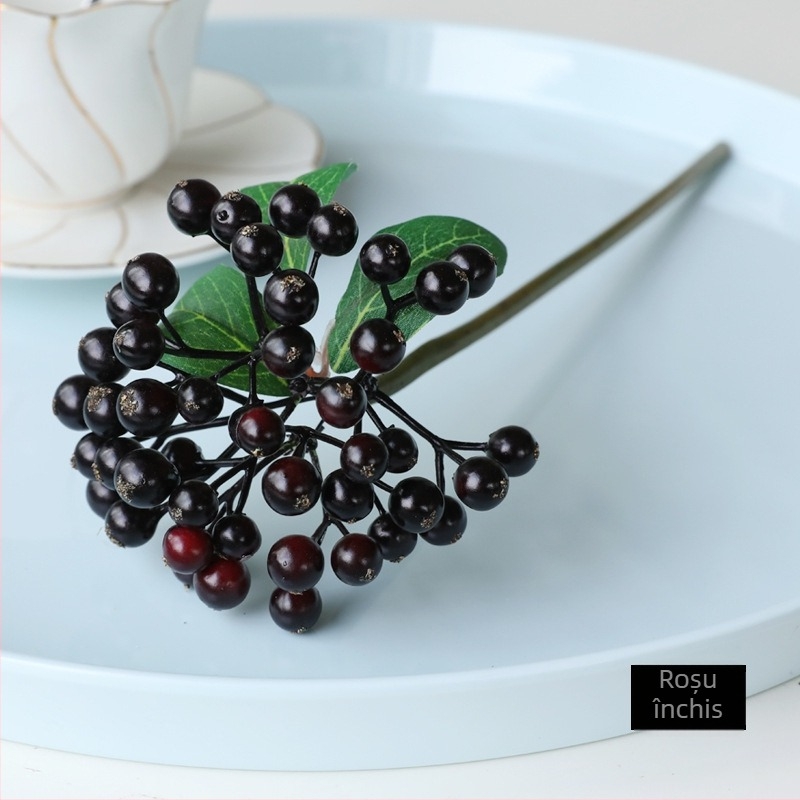 Fructe de pădure artificiale pentru decor rustic american — recuzită pentru aranjamente florale, proiecte DIY de Crăciun