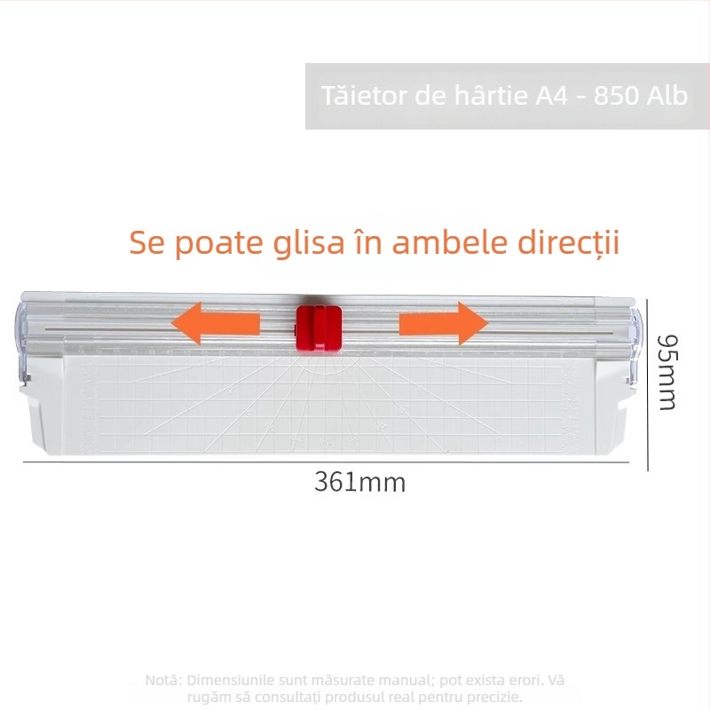 Tăietor de hârtie A4 cu direcție dublă, mic tăietor manual portabil pentru elevi și birou