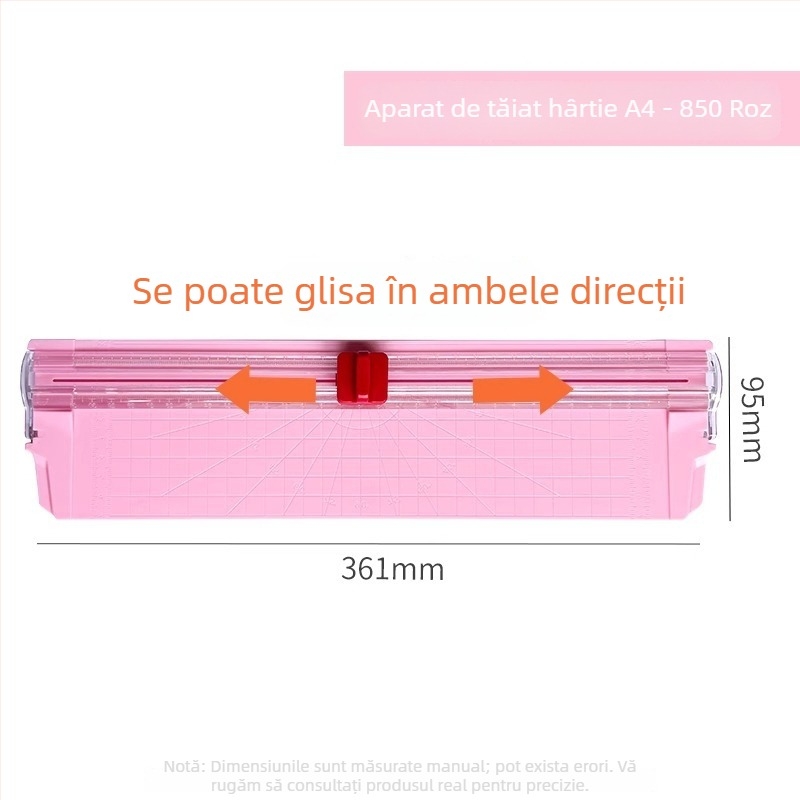Tăietor de hârtie A4 cu direcție dublă, mic tăietor manual portabil pentru elevi și birou