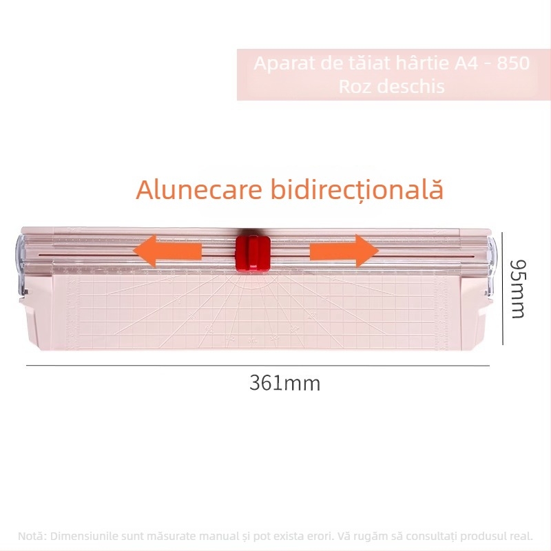 Tăietor de hârtie A4 cu direcție dublă, mic tăietor manual portabil pentru elevi și birou