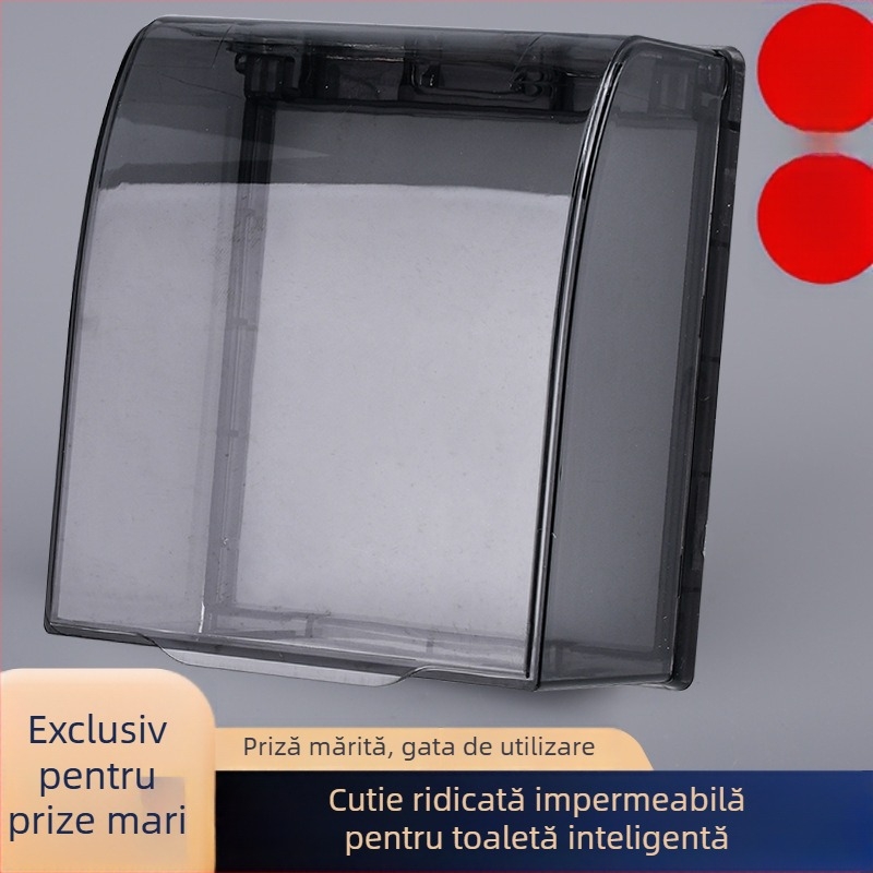 Cutie impermeabilă pentru prize tip 86, cu capac autoadeziv, pentru baie și toaletă; carcasă anti-strop pentru toaletă inteligentă