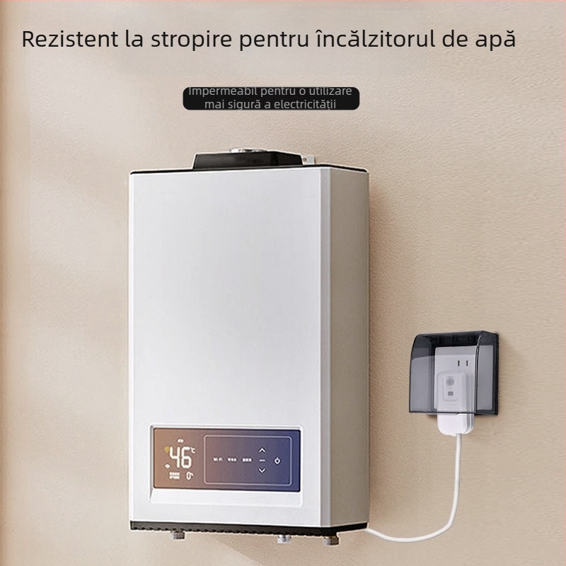 Cutie impermeabilă pentru prize tip 86, cu capac autoadeziv, pentru baie și toaletă; carcasă anti-strop pentru toaletă inteligentă