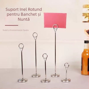 Suport auriu din oțel inoxidabil pentru plăcuțe de masă și număr de loc