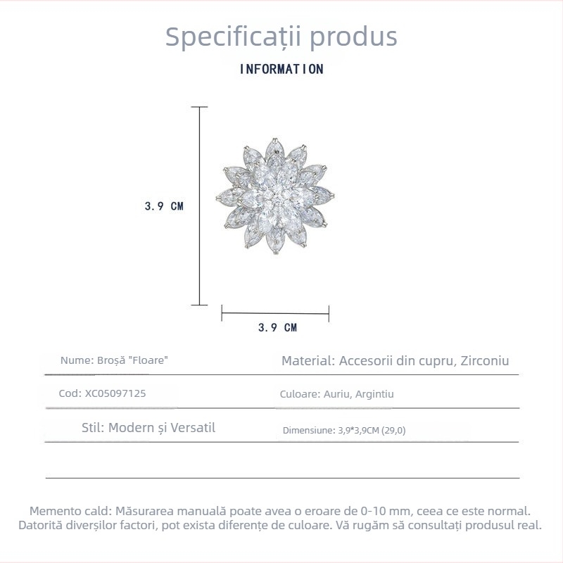 Broșă luxoasă cu lotus de zăpadă, design de nișă, corsage floral personalizat pentru sacou