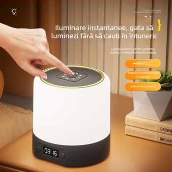 Lumină de noapte reîncărcabilă, controlată de la distanță, pentru dormitor – protecție oculară, lampă de noptieră cu atingere pentru somn și alăptare