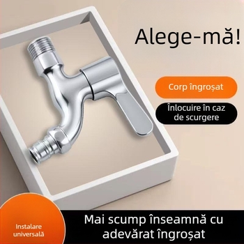 Robinet pentru mașina de spălat, uz casnic, lung și gros, deschidere rapidă, cu o singură intrare și două ieșiri