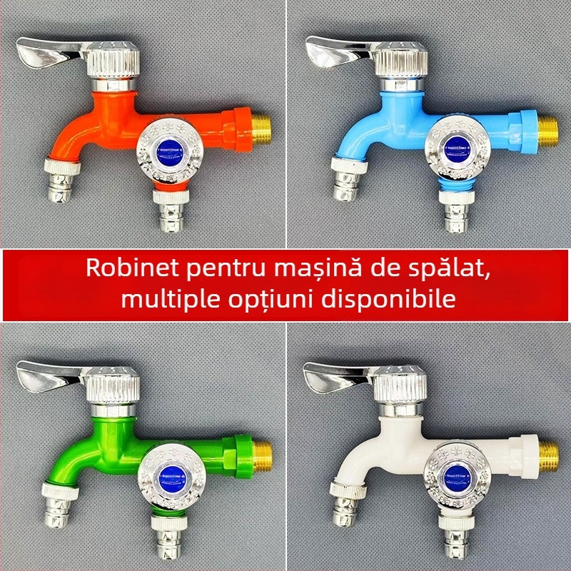 Robinet de bucătărie din plastic, rezistent la temperaturi înalte, cu două ieșiri, anti-stropire, alimentare cu apă rece, multifuncțional