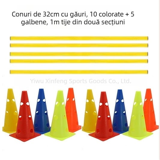 Set de obstacole pentru dresajul de agilitate la câini: inele de sărituri, tunel și jaloane