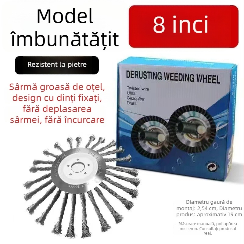 Disc universal cu fir de oțel pentru trimmer de gazon și cositoare pe benzină