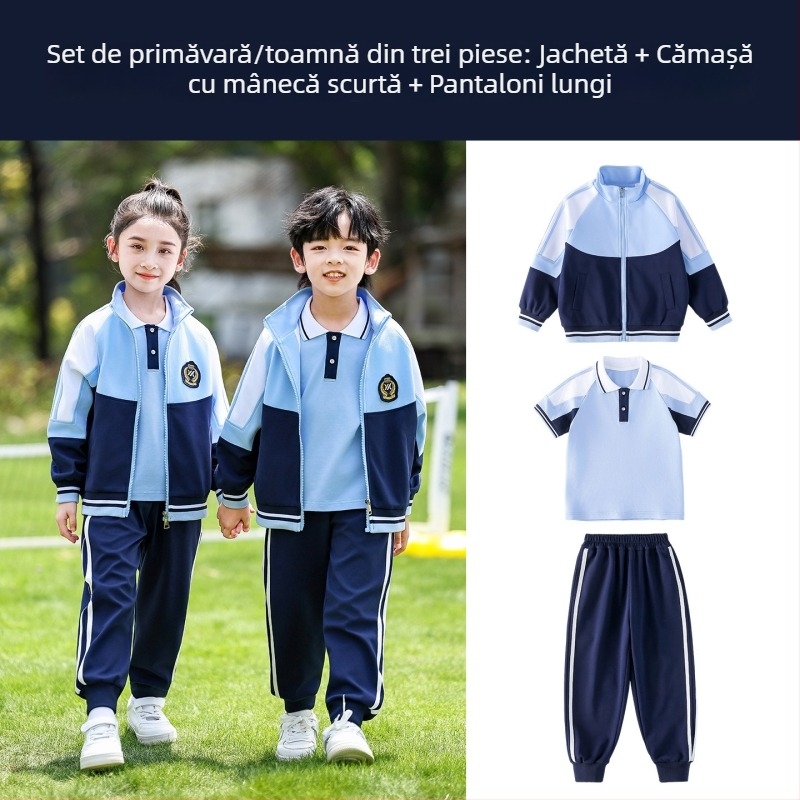 Uniformă școlară pentru copii, stil baseball, primăvară-toamnă, 3 piese, pentru grădiniță și elevi de clasa I