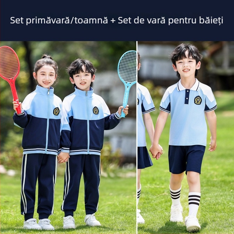 Uniformă școlară pentru copii, stil baseball, primăvară-toamnă, 3 piese, pentru grădiniță și elevi de clasa I