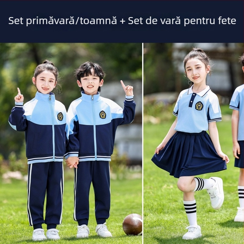 Uniformă școlară pentru copii, stil baseball, primăvară-toamnă, 3 piese, pentru grădiniță și elevi de clasa I