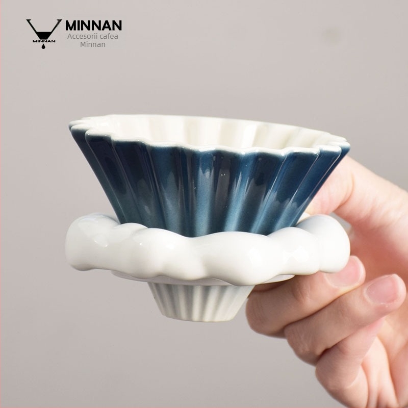 Filtru ceramic V60 pentru cafea, dimensiune mică, stil origami, pregătire manuală