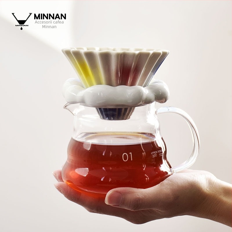 Filtru ceramic V60 pentru cafea, dimensiune mică, stil origami, pregătire manuală
