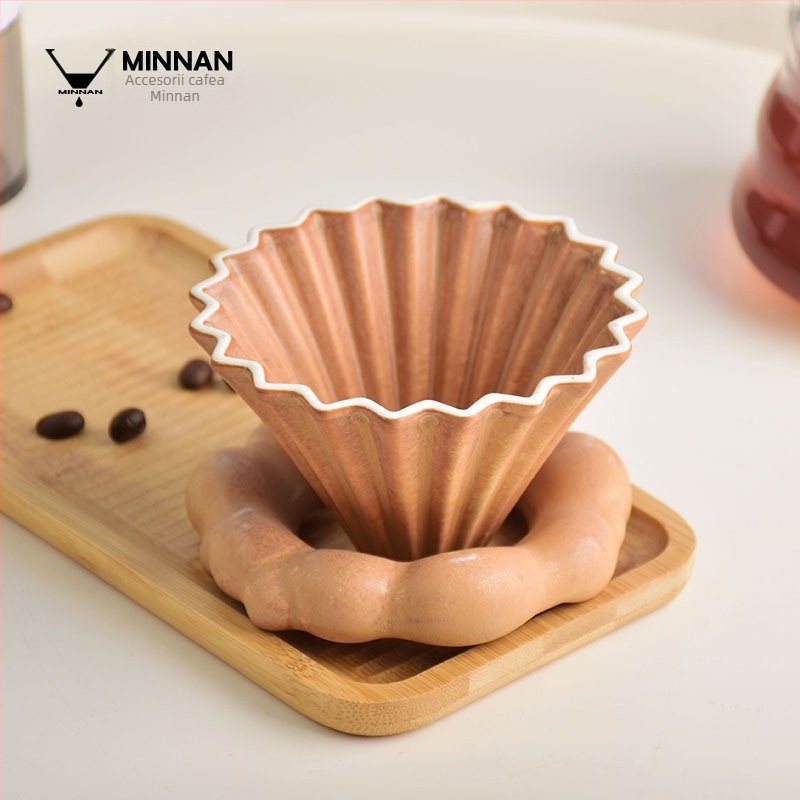 Filtru ceramic V60 pentru cafea, dimensiune mică, stil origami, pregătire manuală