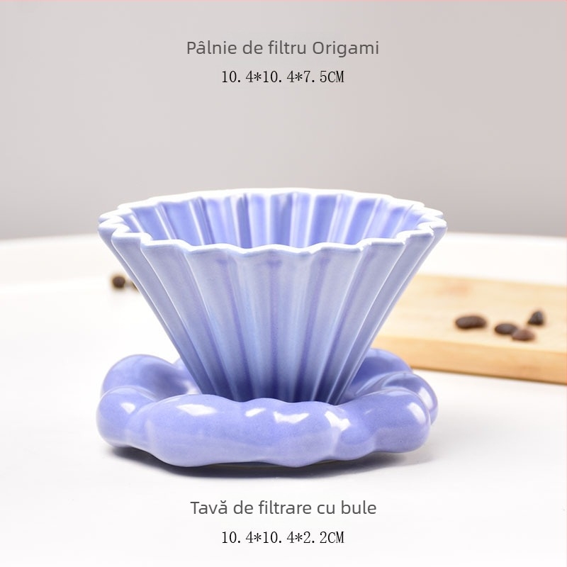 Filtru ceramic V60 pentru cafea, dimensiune mică, stil origami, pregătire manuală