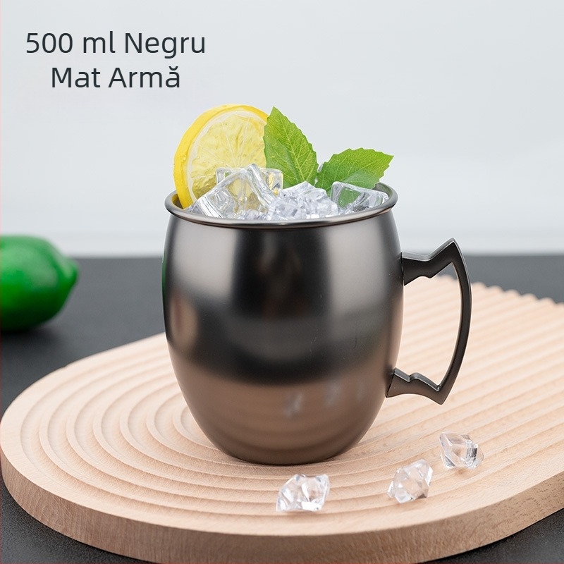 Pahar Moscow Mule placat cu cupru, din oțel inoxidabil, pahar cocktail 400–500 ml