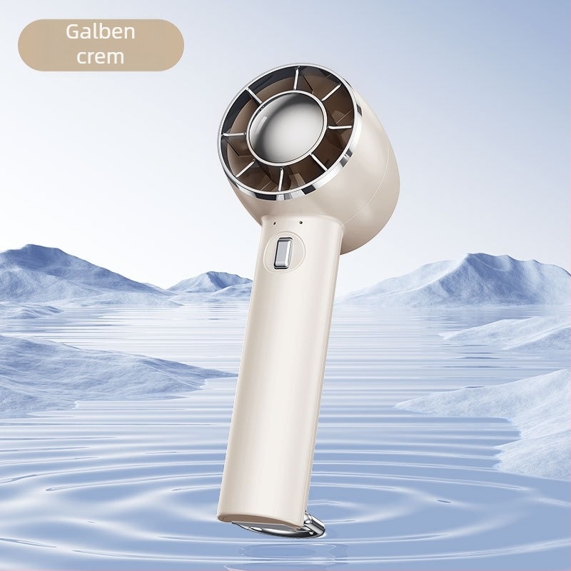 Xin Yi Duo Ventilator manual cu răcire prin semiconductori, USB reîncărcabil, portabil pentru exterior, 5 palete, 4 trepte de viteză, baterie încorporată 1200–2000 mAh