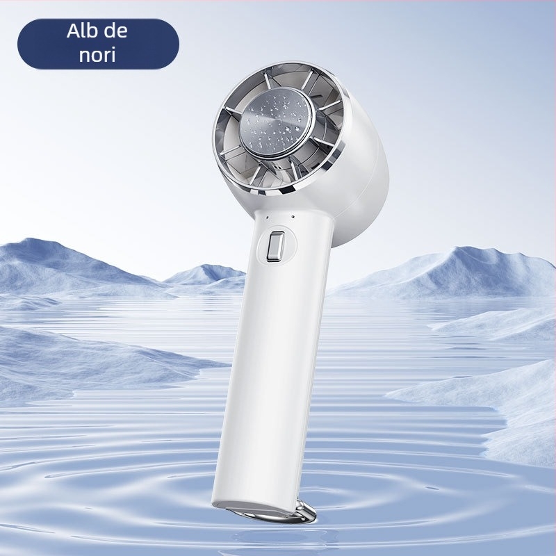 Xin Yi Duo Ventilator manual cu răcire prin semiconductori, USB reîncărcabil, portabil pentru exterior, 5 palete, 4 trepte de viteză, baterie încorporată 1200–2000 mAh