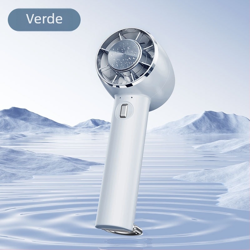 Xin Yi Duo Ventilator manual cu răcire prin semiconductori, USB reîncărcabil, portabil pentru exterior, 5 palete, 4 trepte de viteză, baterie încorporată 1200–2000 mAh
