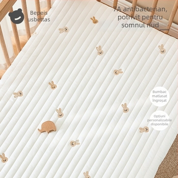 Beipesi cearșaf de pătuț cu umplutură din bumbac, husă de saltea pentru nou-născuți, 100% bumbac, patchwork patru anotimpuri