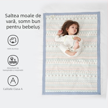 Saltea de răcire pentru bebeluși, din bumbac pur, țesătură de tifon moale, pentru nou-născuți și sugari, pentru grădiniță