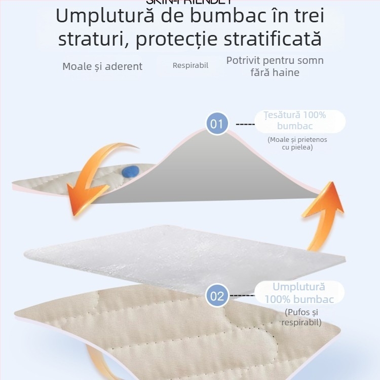 Cuvertură de pat din bumbac pentru bebeluți, quilted, cu motiv desen animat, într-o singură bucată, anti-alunecare