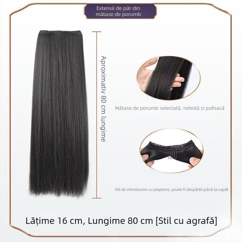 Perucă inspirată de ținuta tradițională chineză, cu bucle, extensie de păr într-un singur segment, antiîncurcări, stil antic