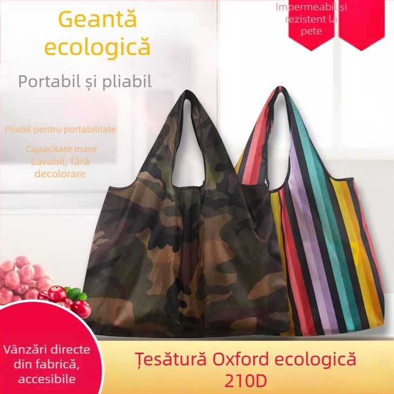 Geantă de cumpărături ecologică, pliabilă, din țesătură Oxford, cu imprimare cer înstelat