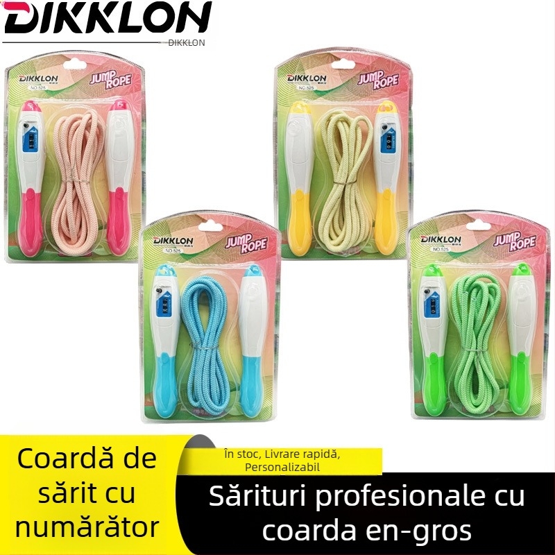Coardă de sărit cu sârmă din oțel și mărgele din bambus