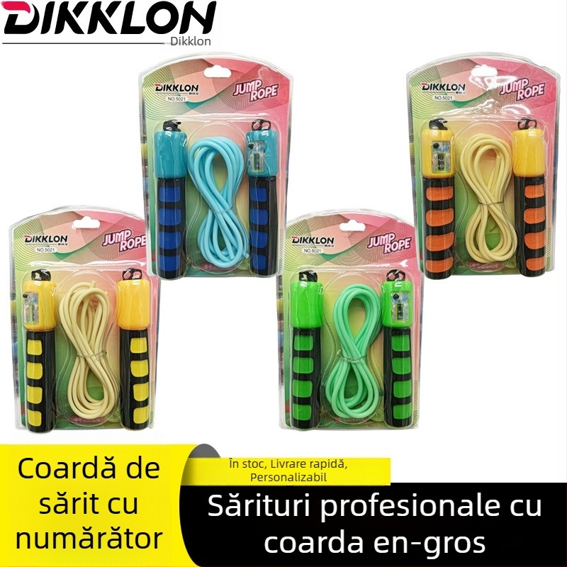 Coardă de sărit cu sârmă din oțel și mărgele din bambus